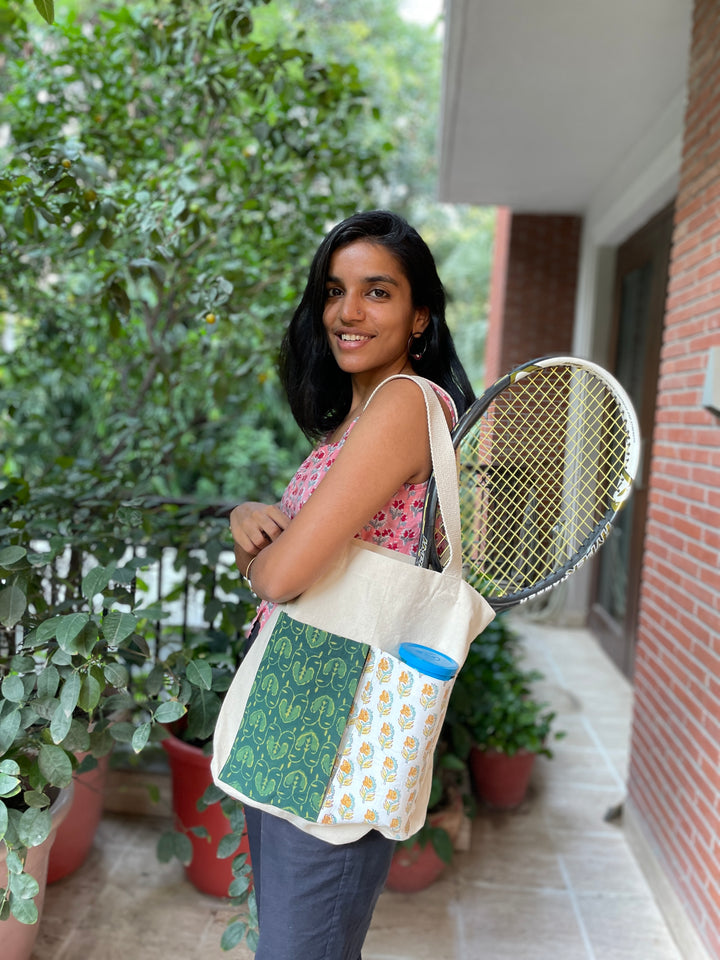 Buy Sustainable Cotton Tote Bag | Tote Bag with Pockets