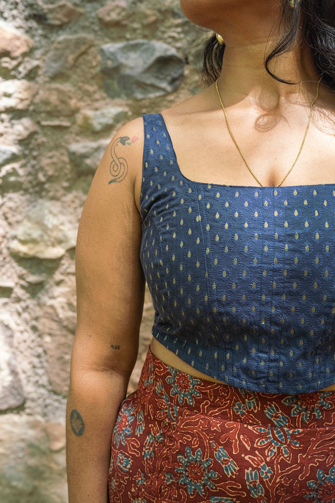 Buy brocade corset top for women | Women's Silk corset top