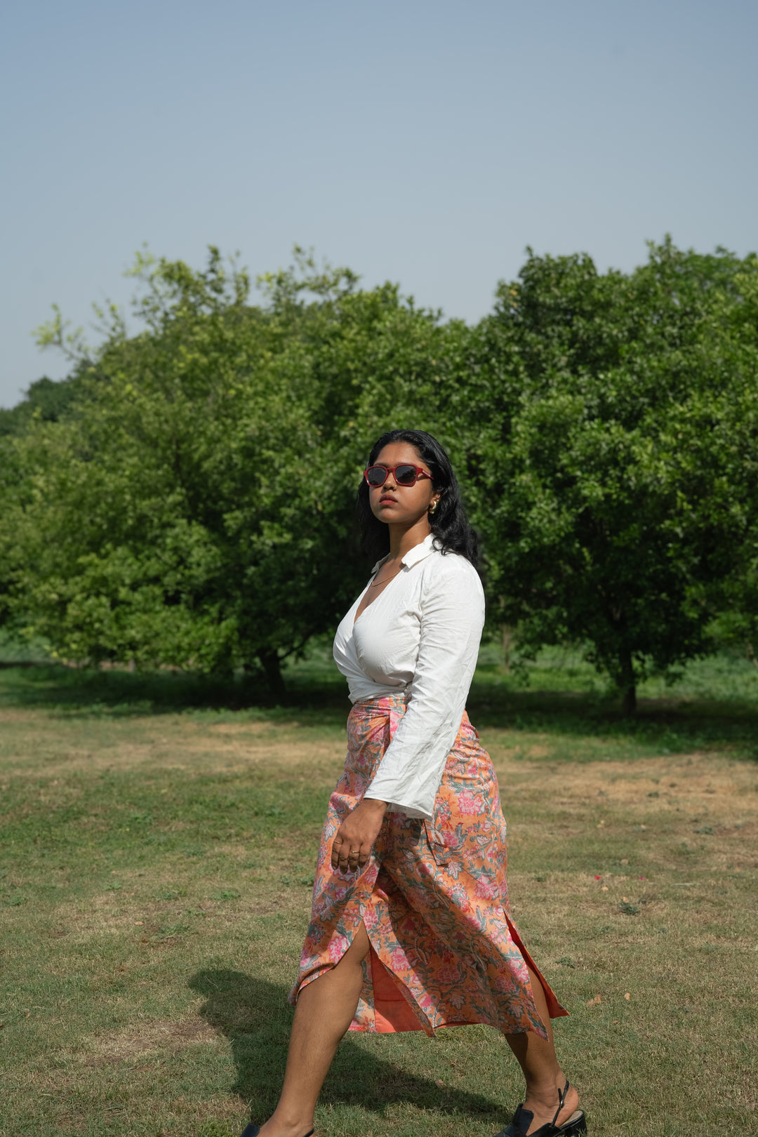 draw drawers Cotton Wrap Skirt 千鳥 Buy Cotton printed skirt | High waist skirt | Tamarind Chutney