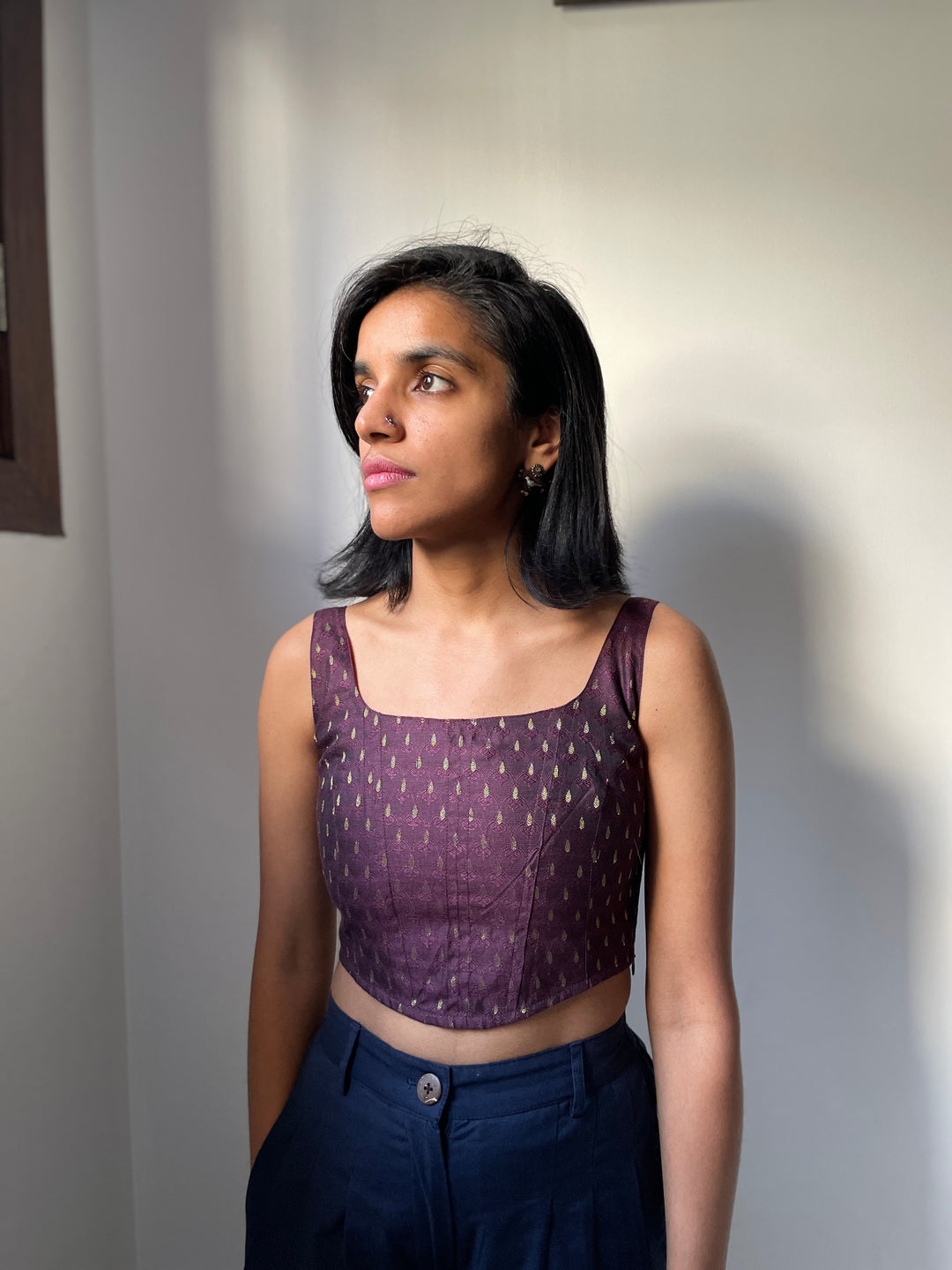Buy brocade corset top for women | Women's Silk corset top
