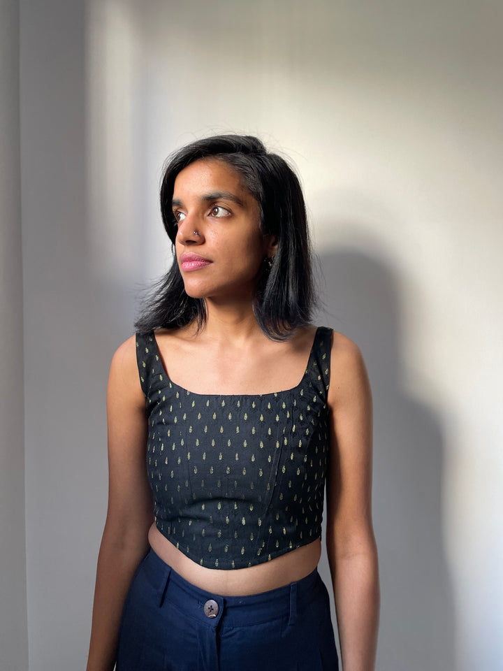 Buy brocade corset top for women | Women's Silk corset top