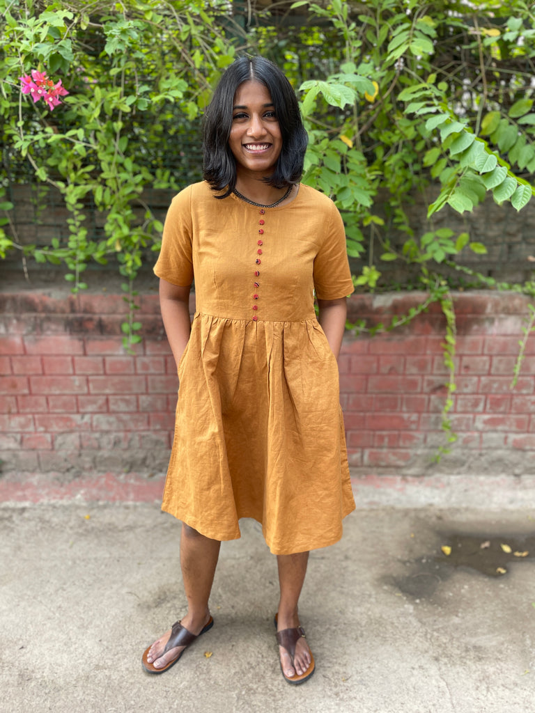 Mustard 2025 linen dress